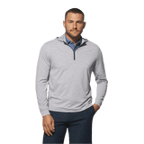 johnnie-O 01. MENS APPAREL - MENS LS SHIRTS - MENS LS HOODY Men's Hybrid Performance Quarter Zip Hoodie HEATHER TWILIGHT