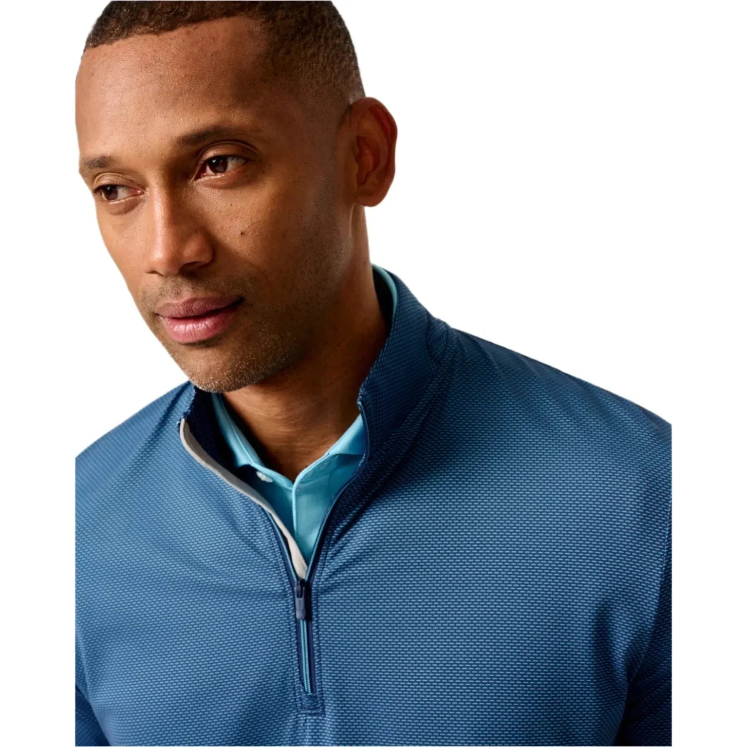 johnnie-O 01. MENS APPAREL - MENS HOODIES|SWEATERS - MENS PO Q ZIP Men's Jamie Jacquard Stretch 1/4-Zip Pullover NAVY MAHALO
