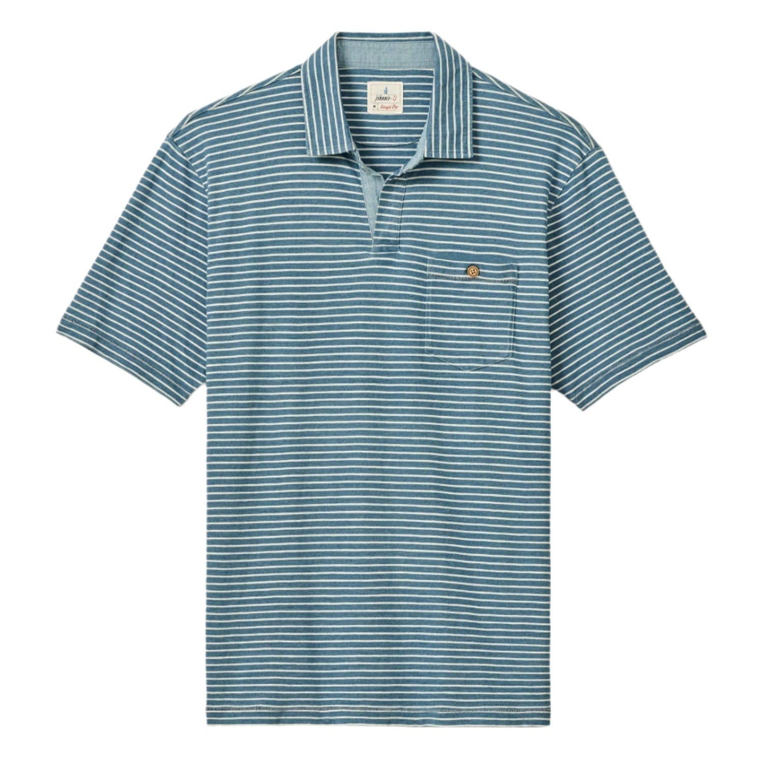 johnnie-O 01. MENS APPAREL - MENS SS SHIRTS - MENS SS POLO Men's Johnny Collar Cotton Polo - Brandt LAGUNA BLUE