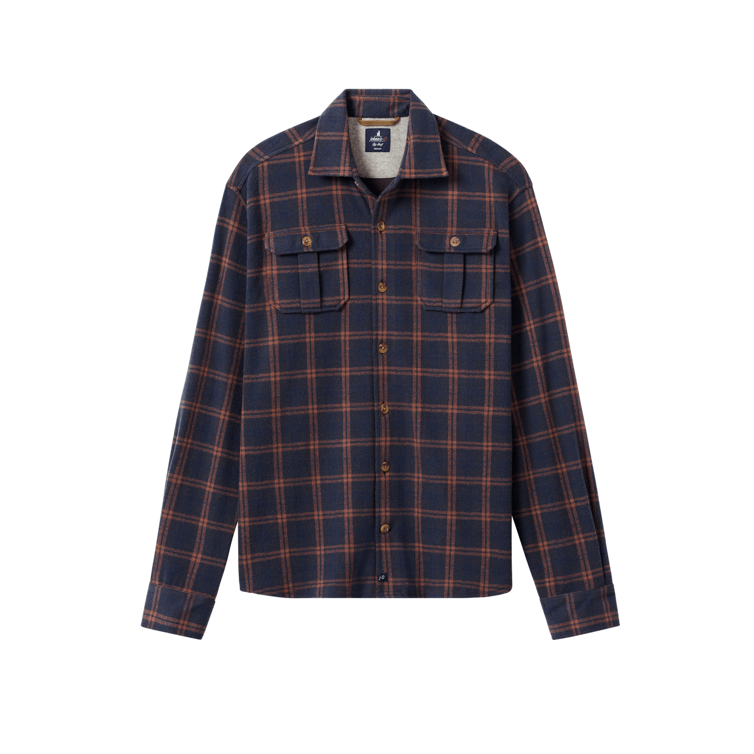 johnnie-O 01. MENS APPAREL - MENS LS SHIRTS - MENS LS BUTTON UP Men's Judah Check Button-Up Flannel Overshirt COFFEE