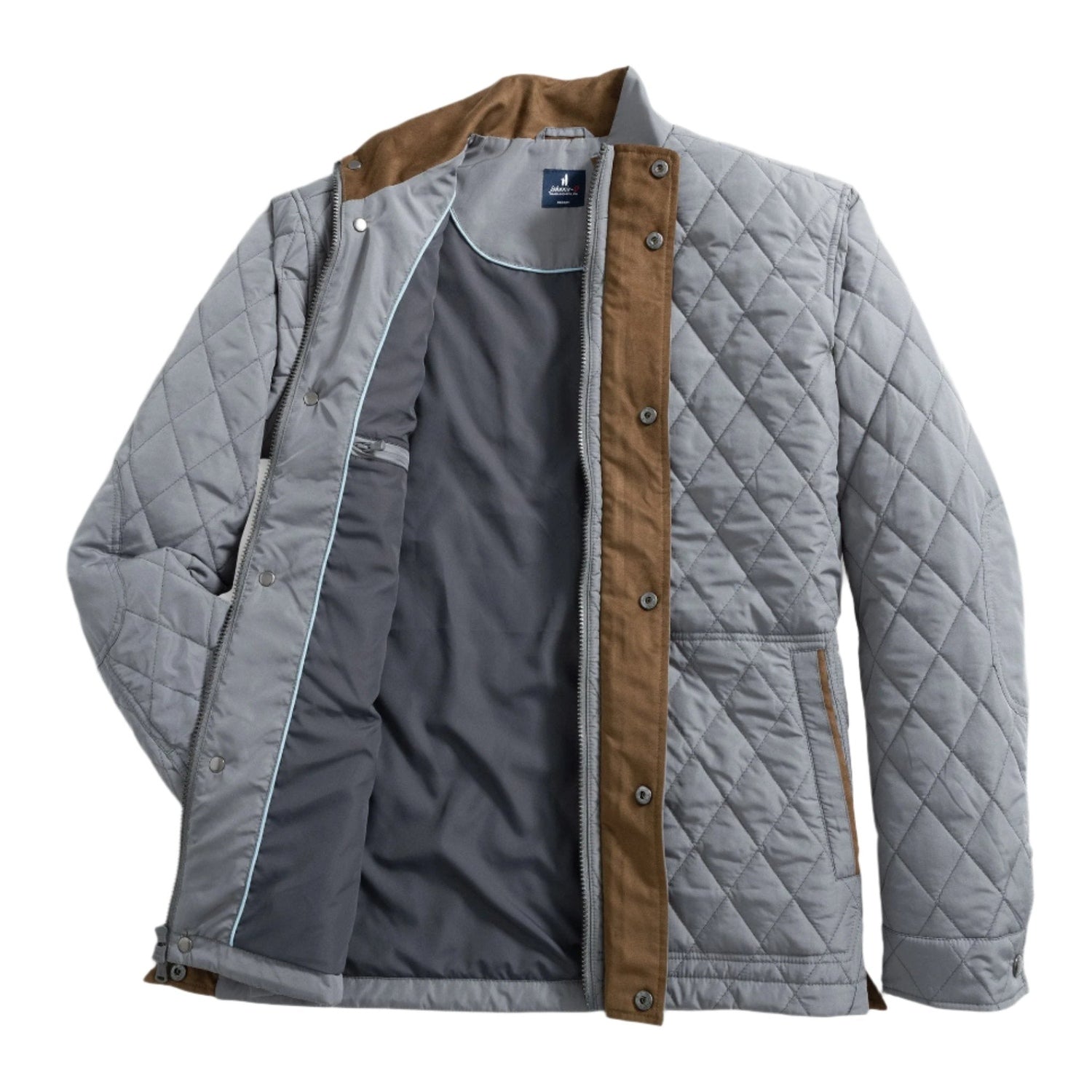 johnnie-O 01. MENS APPAREL - MENS JACKETS - MENS JACKETS INSULATED Men's Juno Quilted Snap Jacket CONCRETE