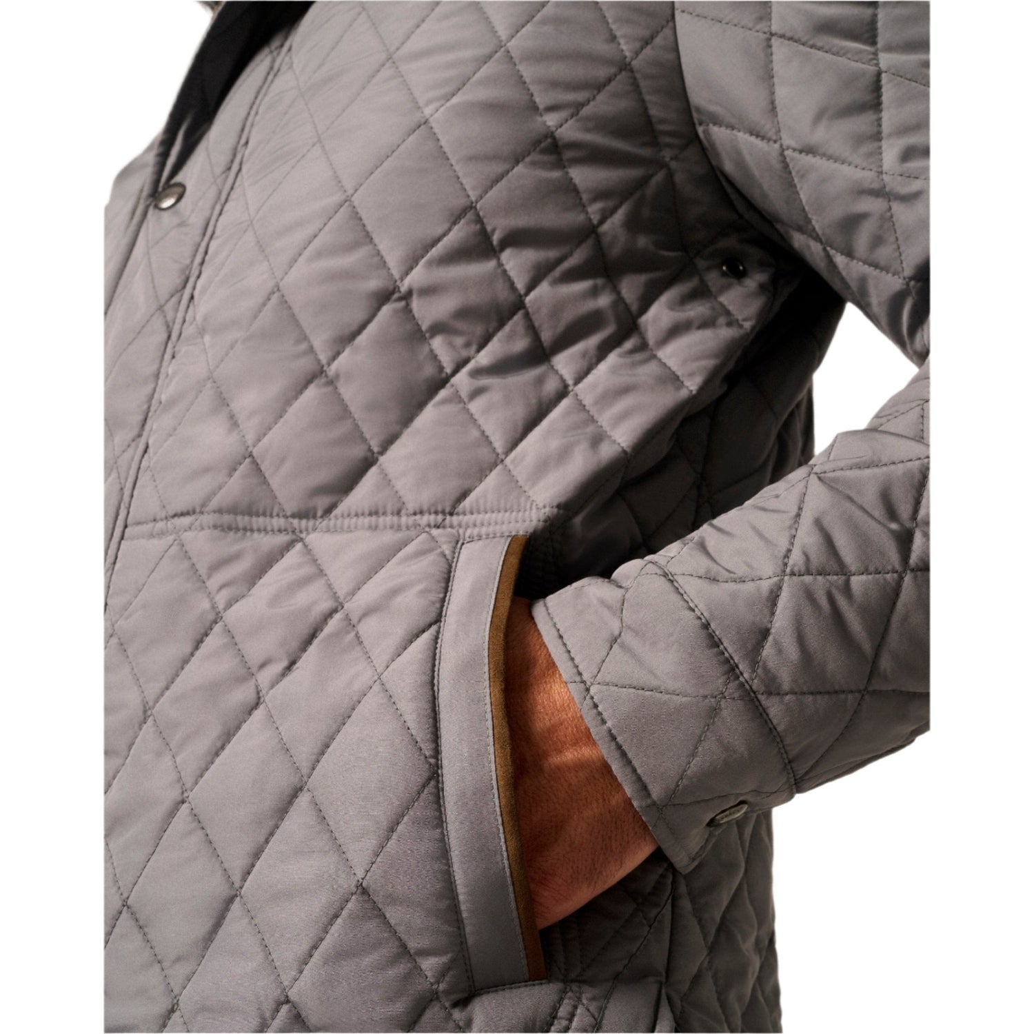 johnnie-O 01. MENS APPAREL - MENS JACKETS - MENS JACKETS INSULATED Men's Juno Quilted Snap Jacket CONCRETE