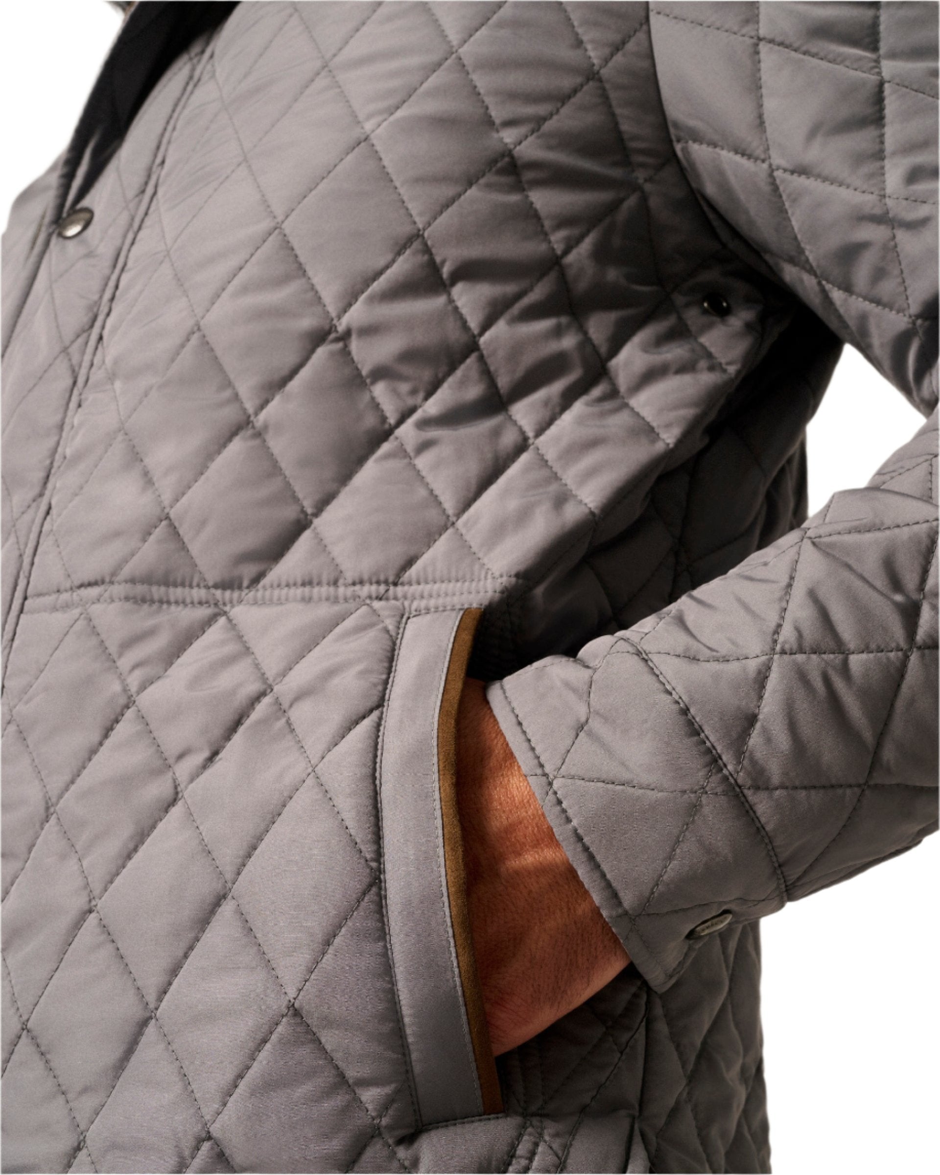 johnnie-O 01. MENS APPAREL - MENS JACKETS - MENS JACKETS INSULATED Men's Juno Quilted Snap Jacket CONCRETE