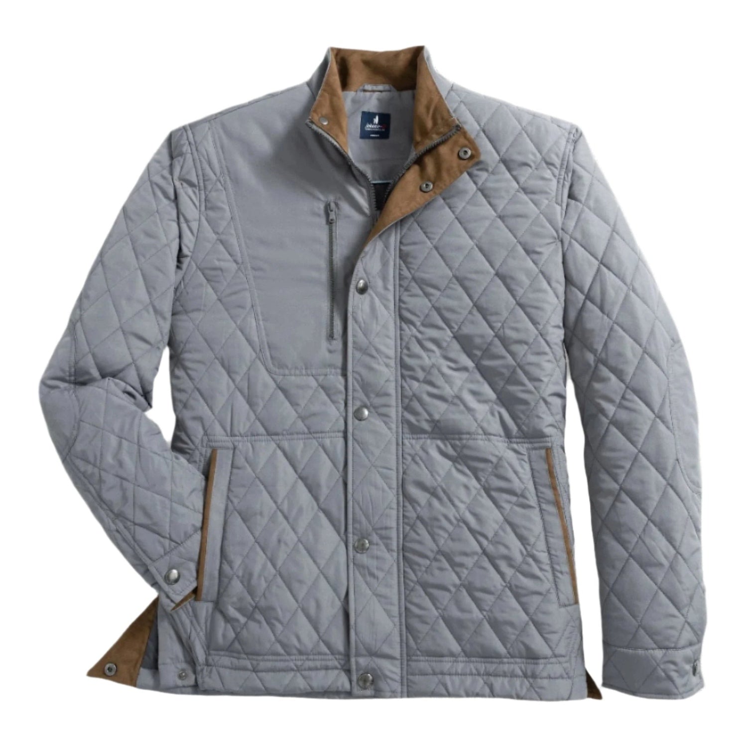 johnnie-O 01. MENS APPAREL - MENS JACKETS - MENS JACKETS INSULATED Men's Juno Quilted Snap Jacket CONCRETE