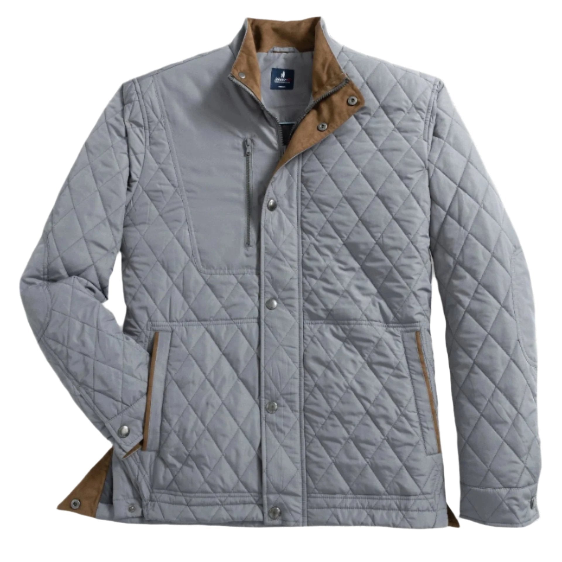 johnnie-O 01. MENS APPAREL - MENS JACKETS - MENS JACKETS INSULATED Men's Juno Quilted Snap Jacket CONCRETE