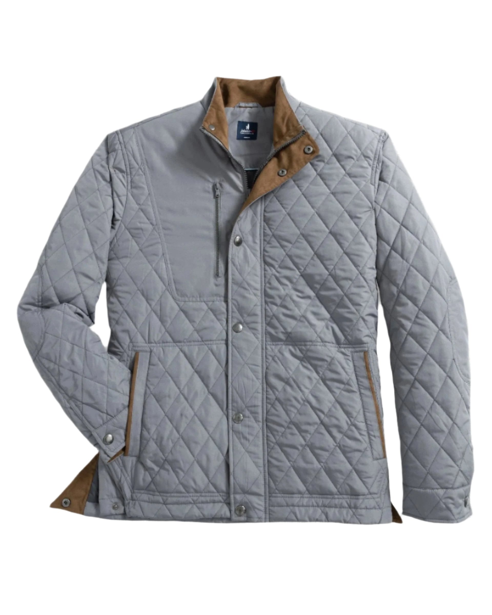 johnnie-O 01. MENS APPAREL - MENS JACKETS - MENS JACKETS INSULATED Men's Juno Quilted Snap Jacket CONCRETE