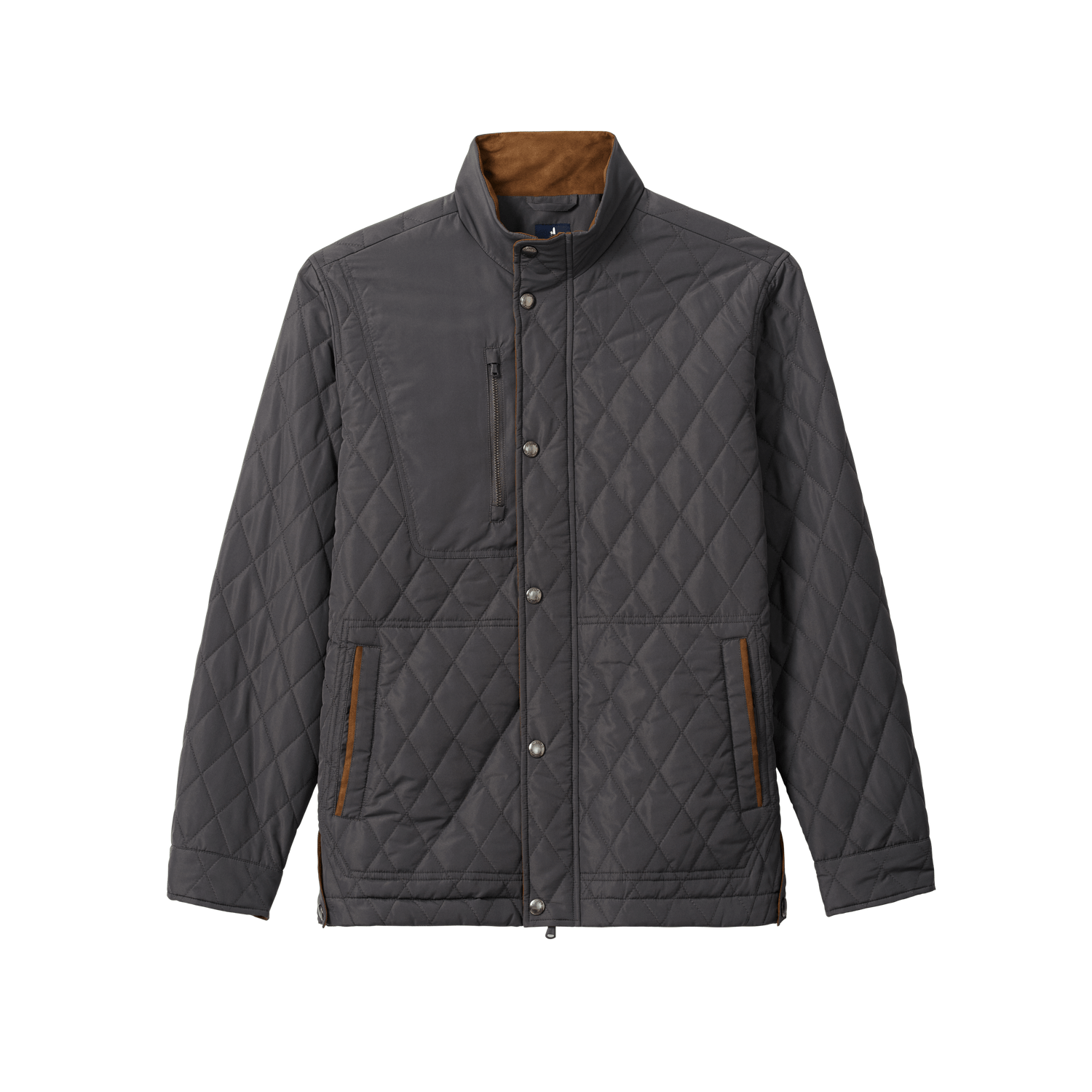 johnnie-O 01. MENS APPAREL - MENS JACKETS - MENS JACKETS INSULATED Men's Juno Quilted Snap Jacket DARK GRAY