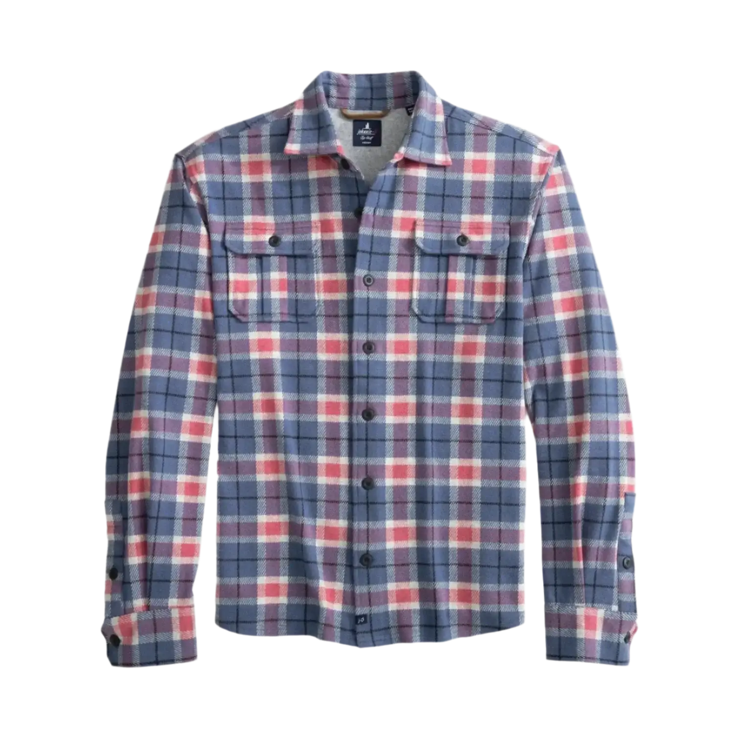 johnnie-O 01. MENS APPAREL - MENS LS SHIRTS - MENS LS BUTTON UP Men's Kaden Stretch Flannel Lodge Shirt LAGUNA BLUE