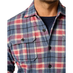 johnnie-O 01. MENS APPAREL - MENS LS SHIRTS - MENS LS BUTTON UP Men's Kaden Stretch Flannel Lodge Shirt LAGUNA BLUE