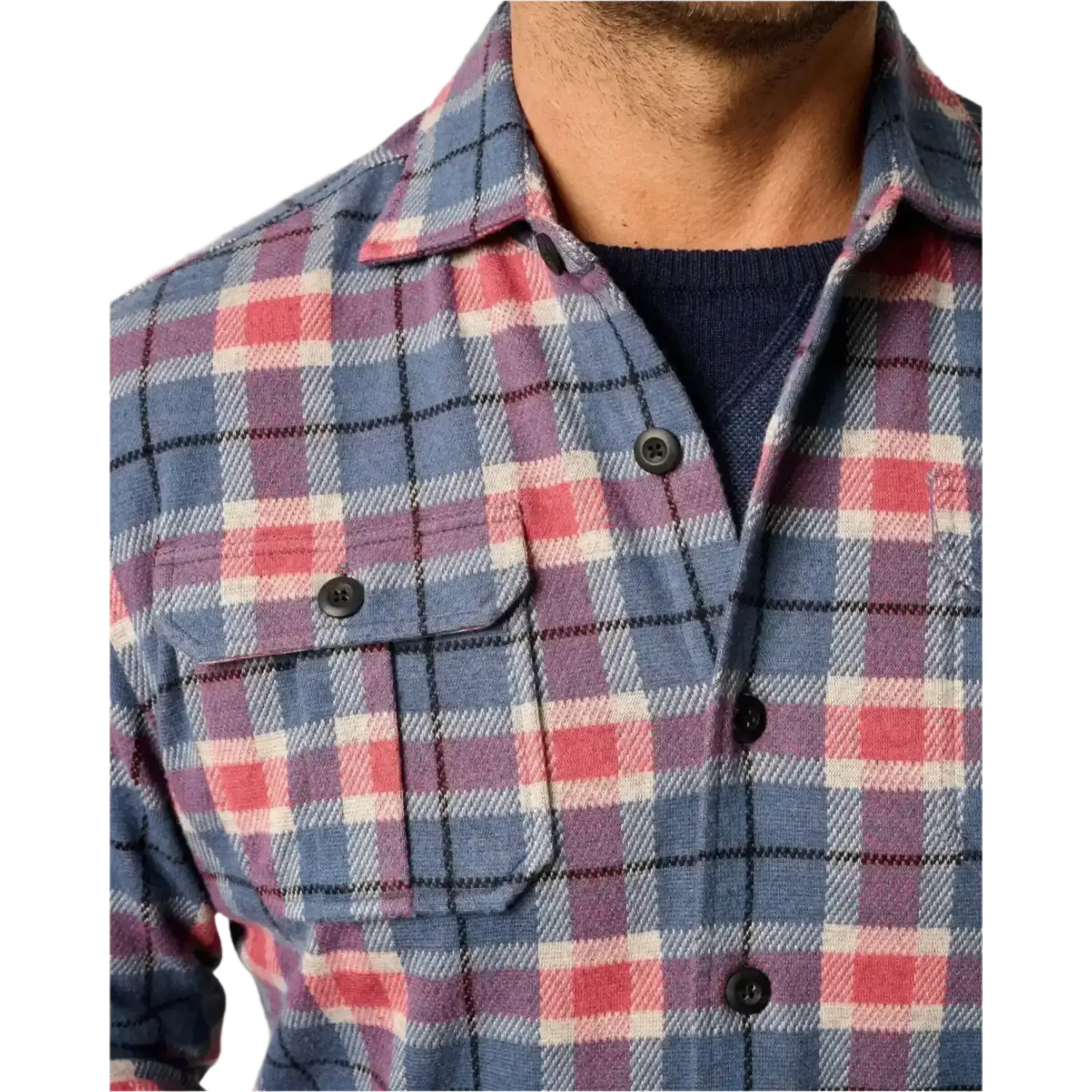 johnnie-O 01. MENS APPAREL - MENS LS SHIRTS - MENS LS BUTTON UP Men's Kaden Stretch Flannel Lodge Shirt LAGUNA BLUE