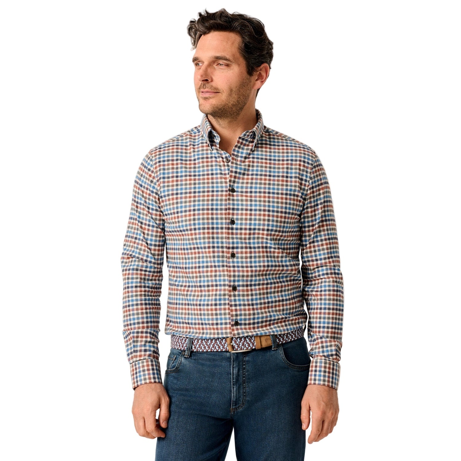 johnnie-O 01. MENS APPAREL - MENS LS SHIRTS - MENS LS BUTTON UP Men's Krause Button Up HARVEST