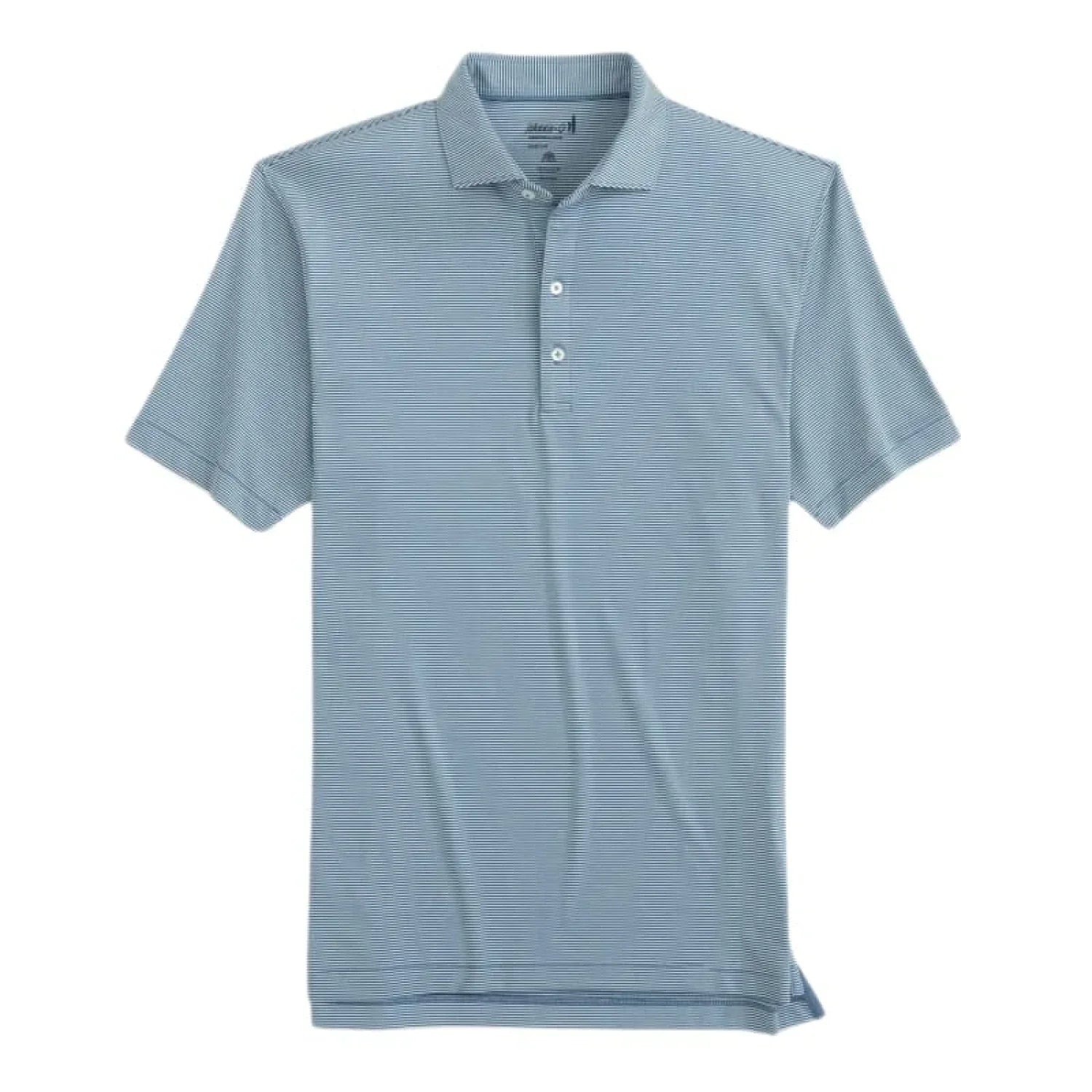 johnnie-O 01. MENS APPAREL - MENS SS SHIRTS - MENS SS POLO Men's Lyndonn Striped Polo LAKE