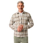 johnnie-O 01. MENS APPAREL - MENS LS SHIRTS - MENS LS BUTTON UP Men's Marcelo Plaid Flannel Knit Button-Up Shirt LIGHT GRAY
