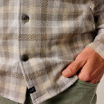 johnnie-O 01. MENS APPAREL - MENS LS SHIRTS - MENS LS BUTTON UP Men's Marcelo Plaid Flannel Knit Button-Up Shirt LIGHT GRAY