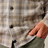 johnnie-O 01. MENS APPAREL - MENS LS SHIRTS - MENS LS BUTTON UP Men's Marcelo Plaid Flannel Knit Button-Up Shirt LIGHT GRAY