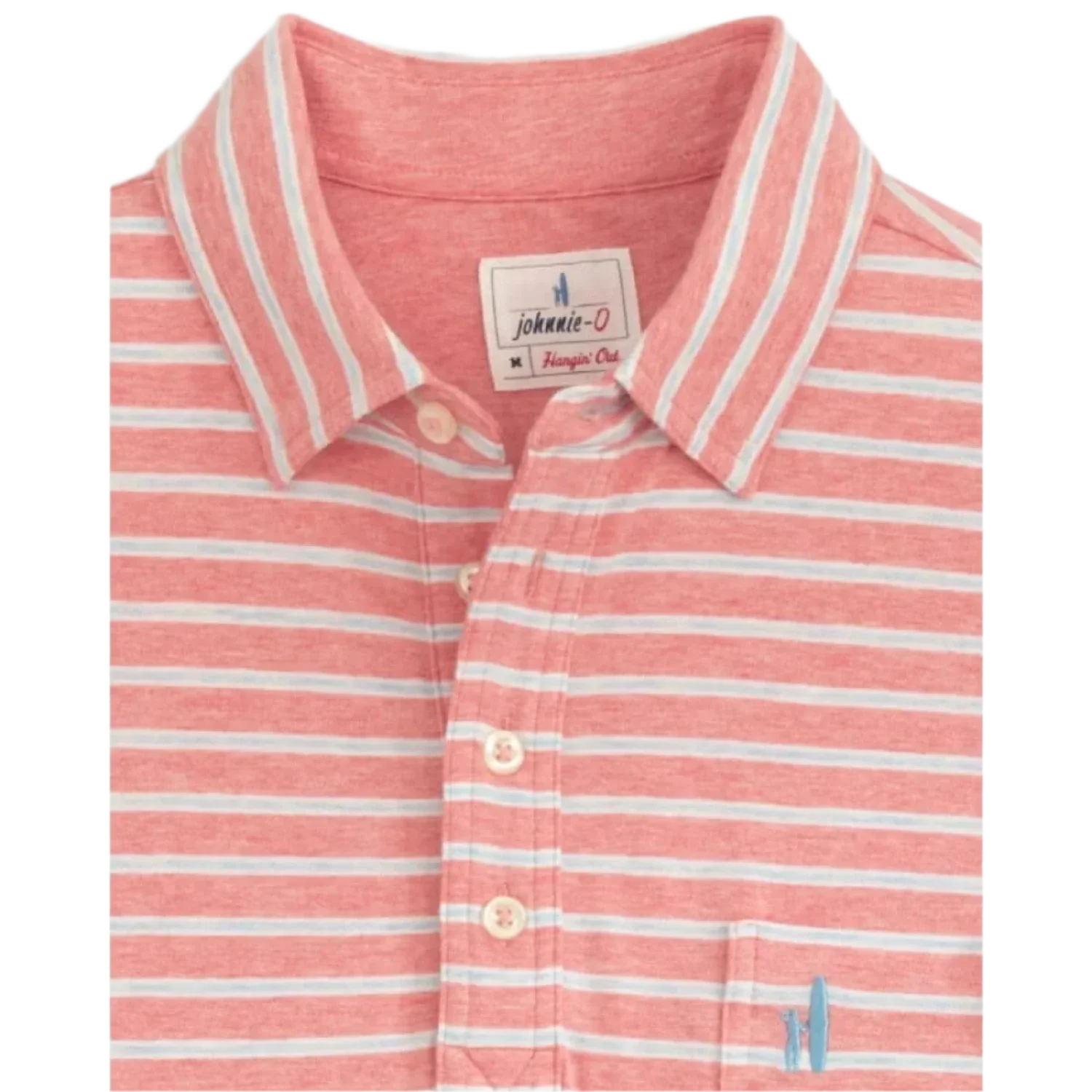 johnnie-O 01. MENS APPAREL - MENS SS SHIRTS - MENS SS POLO Men's Matthis Stripe Polo POMEGRANATE