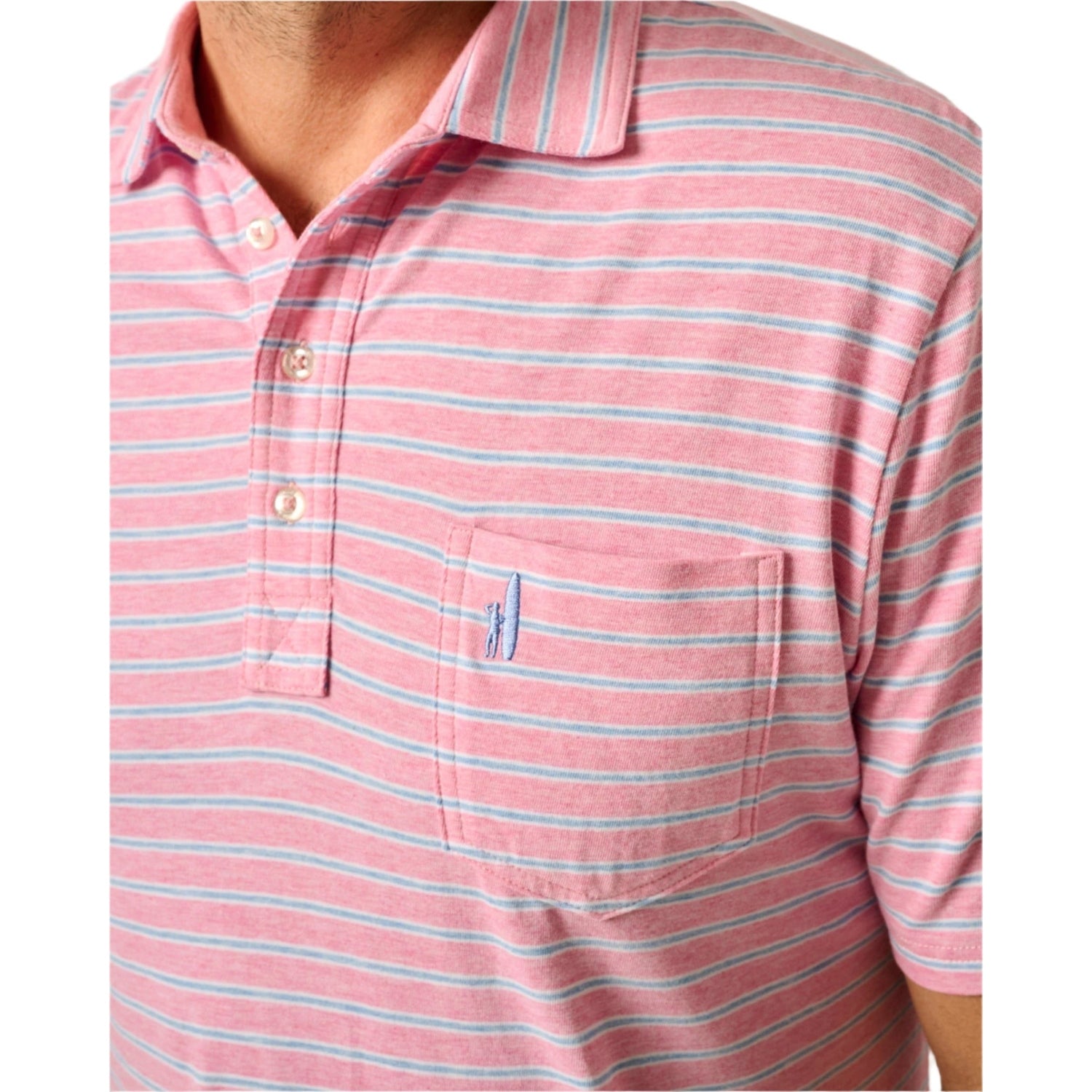 johnnie-O 01. MENS APPAREL - MENS SS SHIRTS - MENS SS POLO Men's Matthis Stripe Polo PETAL