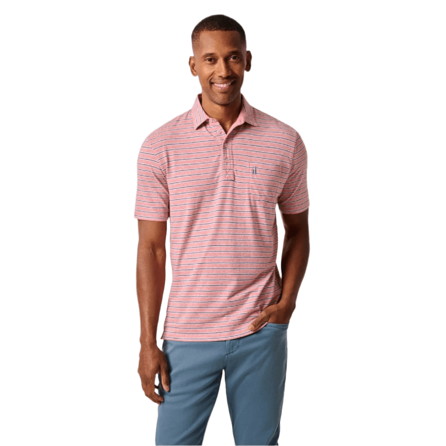 johnnie-O 01. MENS APPAREL - MENS SS SHIRTS - MENS SS POLO Men's Matthis Stripe Polo SAMBA