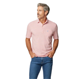 johnnie-O 01. MENS APPAREL - MENS SS SHIRTS - MENS SS POLO Men's Matthis Stripe Polo POMEGRANATE