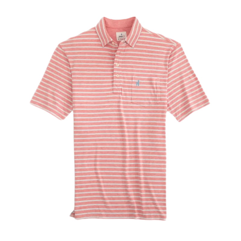 johnnie-O 01. MENS APPAREL - MENS SS SHIRTS - MENS SS POLO Men's Matthis Stripe Polo POMEGRANATE