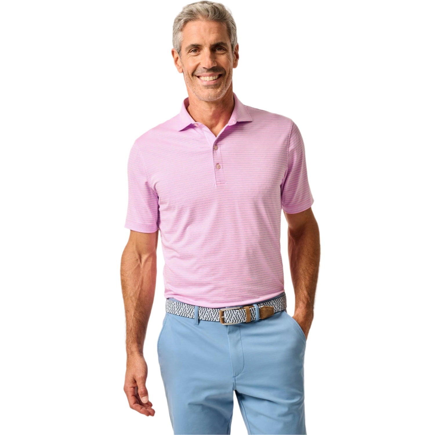 johnnie-O 01. MENS APPAREL - MENS SS SHIRTS - MENS SS POLO Men's Michael Performance Polo PORTO PINK