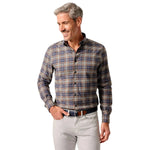 johnnie-O 01. MENS APPAREL - MENS LS SHIRTS - MENS LS BUTTON UP Men's Performance Flannel Button Down Shirt - Kamper CHARCOAL