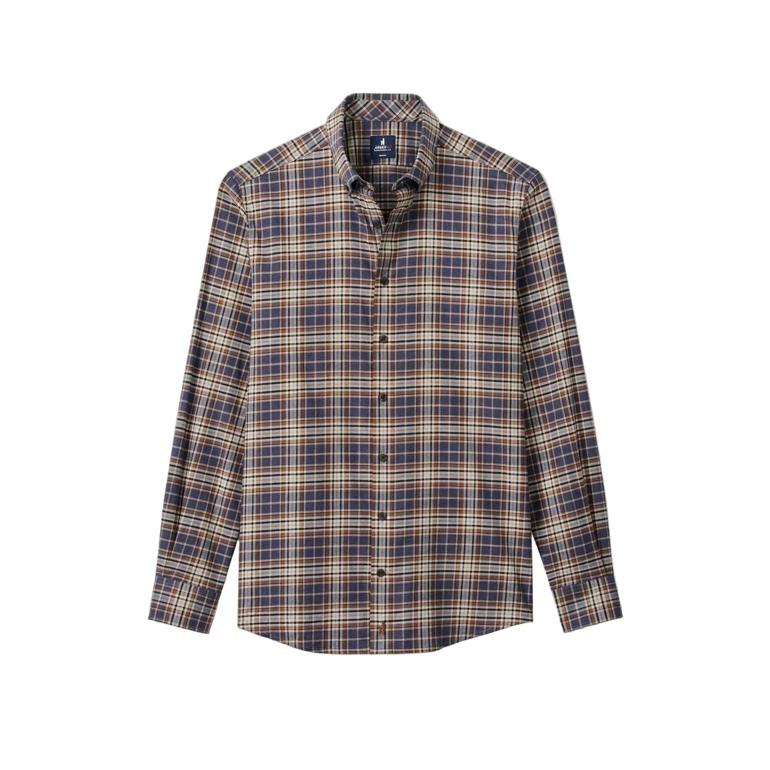 johnnie-O 01. MENS APPAREL - MENS LS SHIRTS - MENS LS BUTTON UP Men's Performance Flannel Button Down Shirt - Kamper CHARCOAL