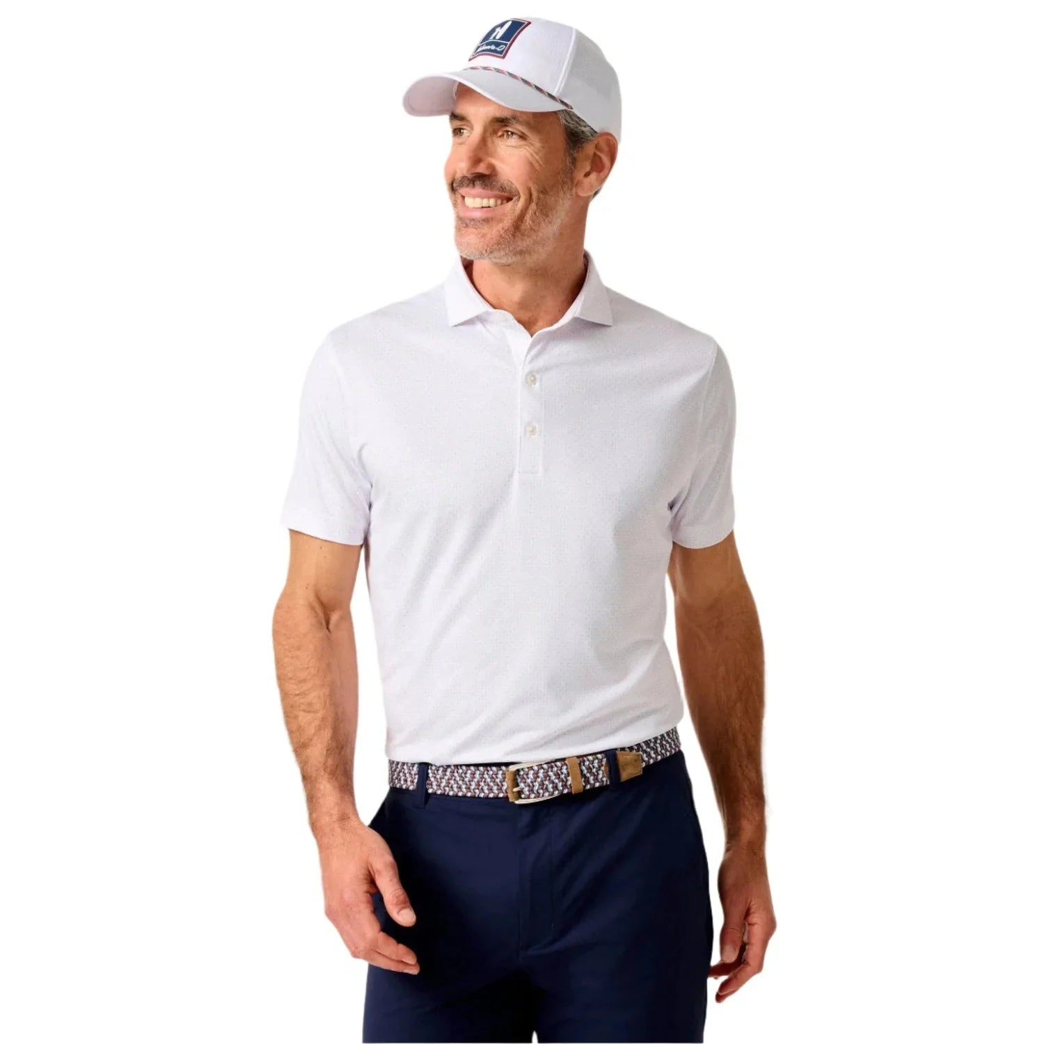 johnnie-O 01. MENS APPAREL - MENS SS SHIRTS - MENS SS POLO Men's Performance Jersey Polo - Pete WHITE