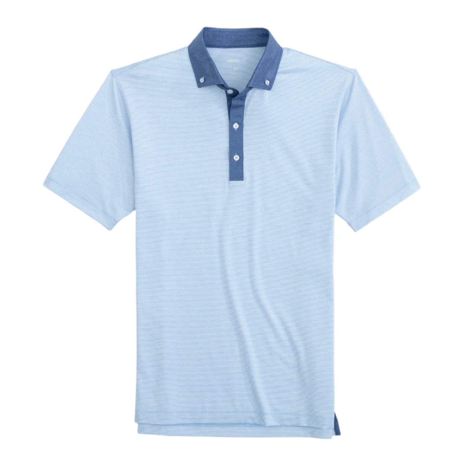 johnnie-O 01. MENS APPAREL - MENS SS SHIRTS - MENS SS POLO Men's Performance Jersey Polo - Walsh Stripe GULF BLUE