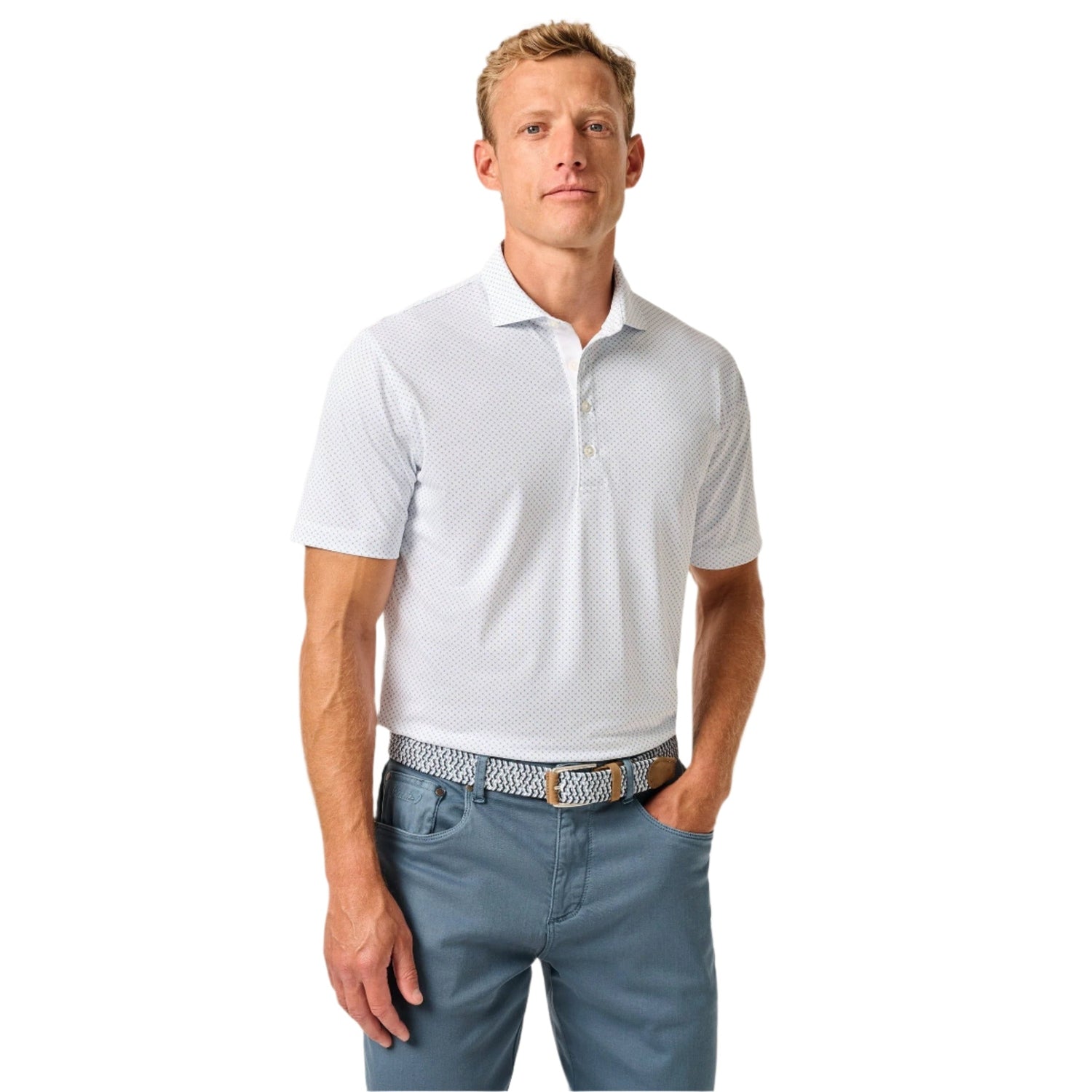 johnnie-O 01. MENS APPAREL - MENS SS SHIRTS - MENS SS POLO Men's Performance Mesh Polo - Cason Print MAJORCA