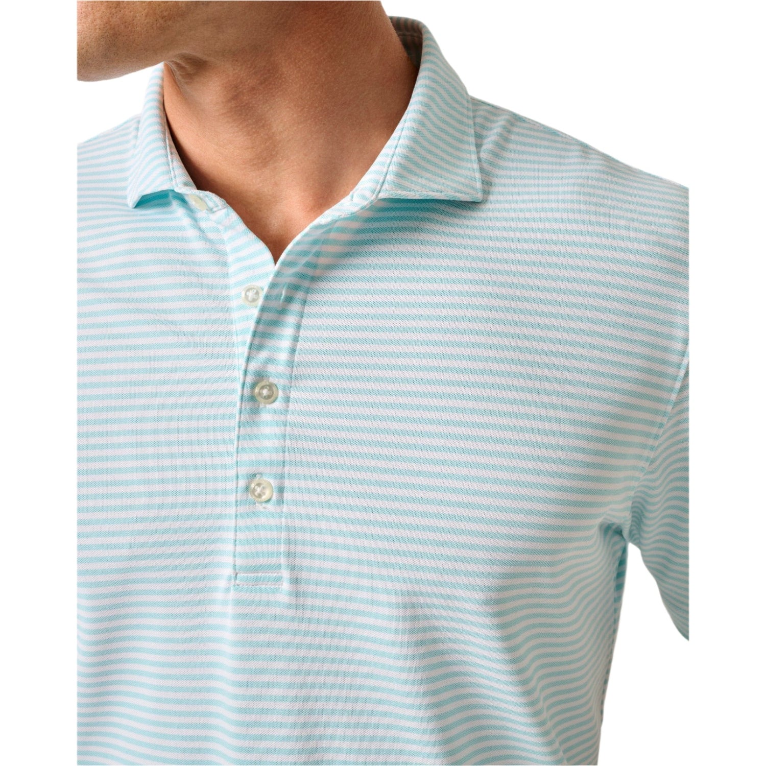 johnnie-O 01. MENS APPAREL - MENS SS SHIRTS - MENS SS POLO Men's Performance Mesh Polo - Stetson Stripe TARPON