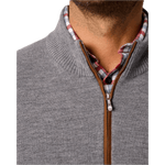 johnnie-O 01. MENS APPAREL - MENS HOODIES|SWEATERS - MENS PO Q ZIP Men's Raynor Merino 1/4 Zip Sweater LIGHT GRAY