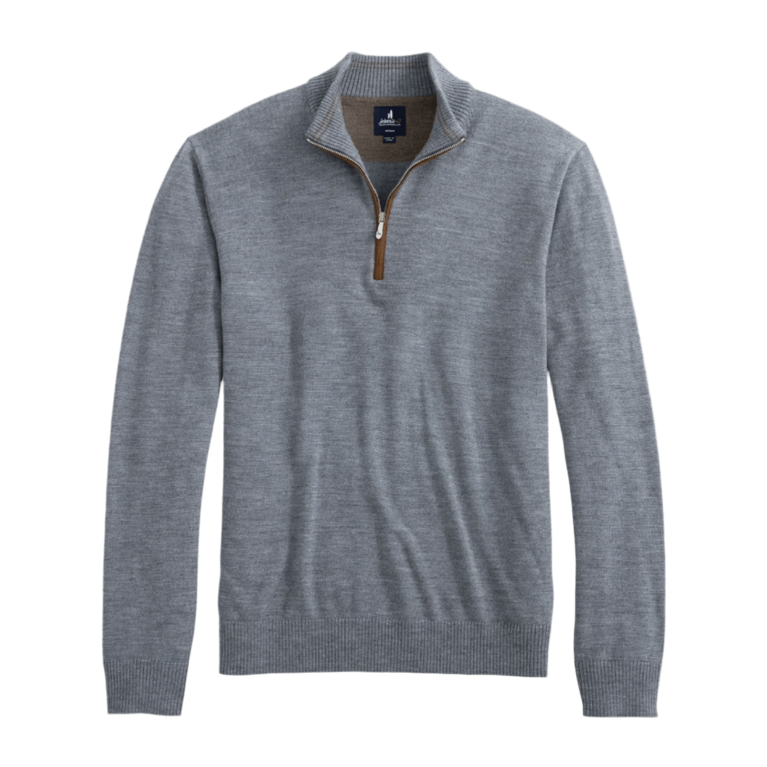 johnnie-O 01. MENS APPAREL - MENS HOODIES|SWEATERS - MENS PO Q ZIP Men's Raynor Merino 1/4 Zip Sweater LIGHT GRAY