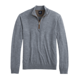 johnnie-O 01. MENS APPAREL - MENS HOODIES|SWEATERS - MENS PO Q ZIP Men's Raynor Merino 1/4 Zip Sweater LIGHT GRAY