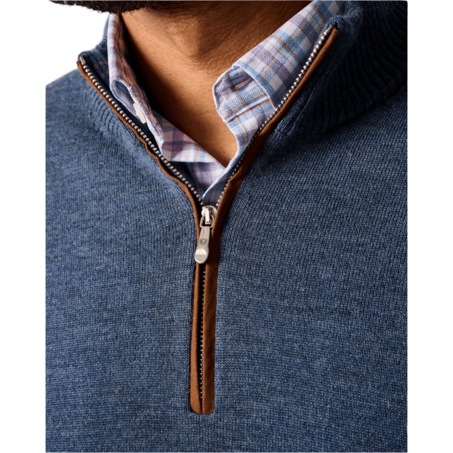 johnnie-O 01. MENS APPAREL - MENS HOODIES|SWEATERS - MENS PO Q ZIP Men's Raynor Merino 1/4 Zip Sweater LAGUNA BLUE