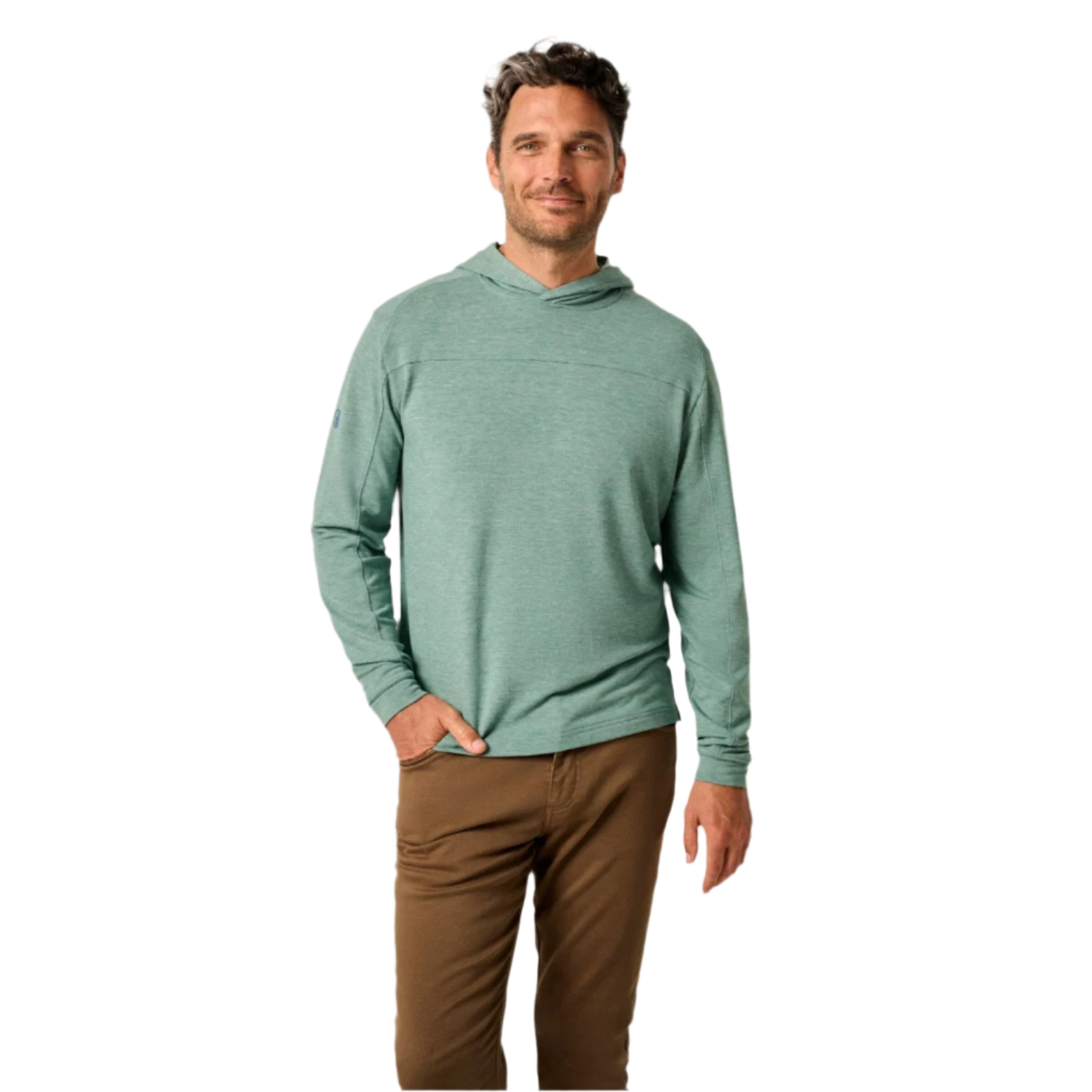 johnnie-O 01. MENS APPAREL - MENS LS SHIRTS - MENS LS HOODY Men's Remmy Lightweight Performance Hoodie GREEN GRASS