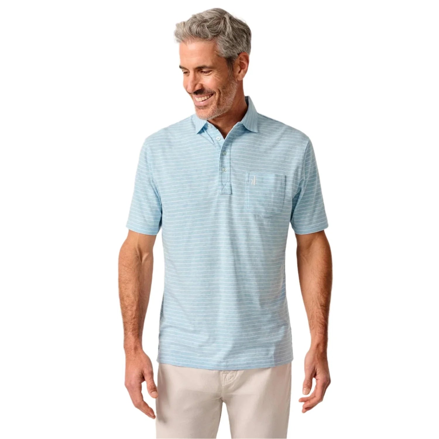 johnnie-O 01. MENS APPAREL - MENS SS SHIRTS - MENS SS POLO Men's Ryan Original Four-Button Polo CLOUD BLUE