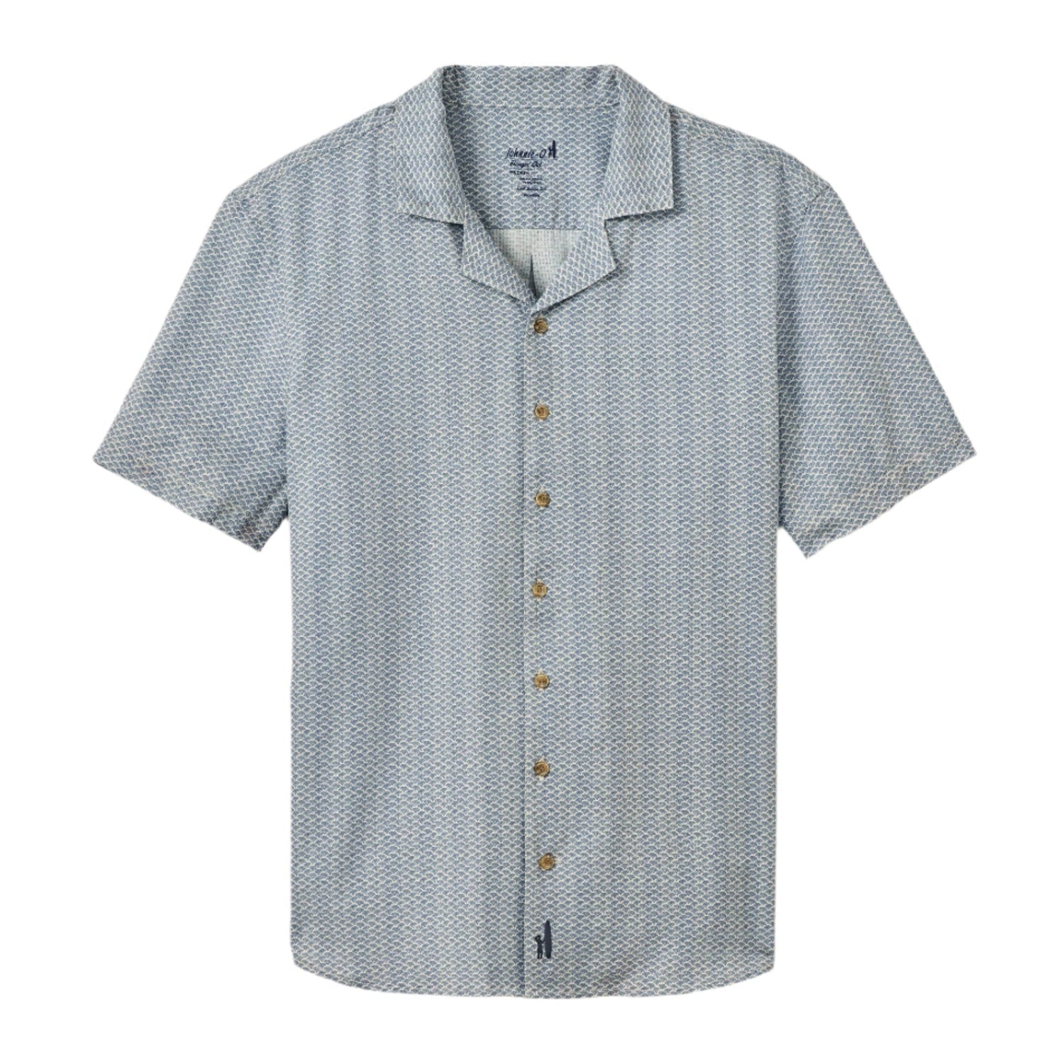 johnnie-O 01. MENS APPAREL - MENS SS SHIRTS - MENS SS BUTTON UP Men's Short Sleeve Hangin' Out Button Up Shirt - Shackleford NAVY
