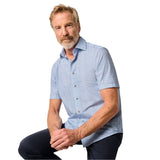 johnnie-O 01. MENS APPAREL - MENS SS SHIRTS - MENS SS BUTTON UP Men's Short Sleeve Hangin' Out Knit Button Up Shirt - Waylan MALIBLU