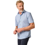 johnnie-O 01. MENS APPAREL - MENS SS SHIRTS - MENS SS BUTTON UP Men's Short Sleeve Hangin' Out Knit Button Up Shirt - Waylan MALIBLU