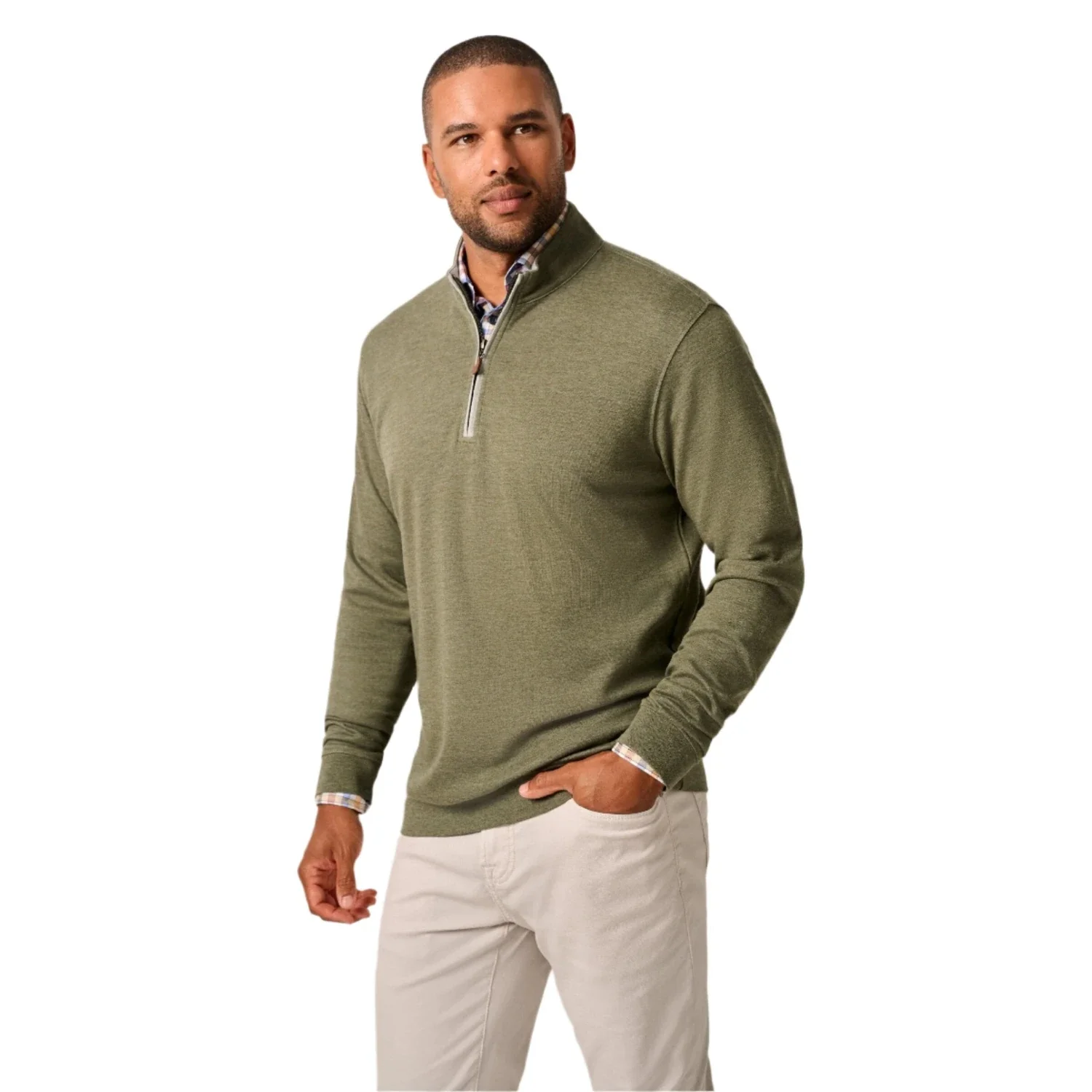 johnnie-O 01. MENS APPAREL - MENS HOODIES|SWEATERS - MENS PO Q ZIP Men's Sully 1/4 Zip Pullover SEQUOIA