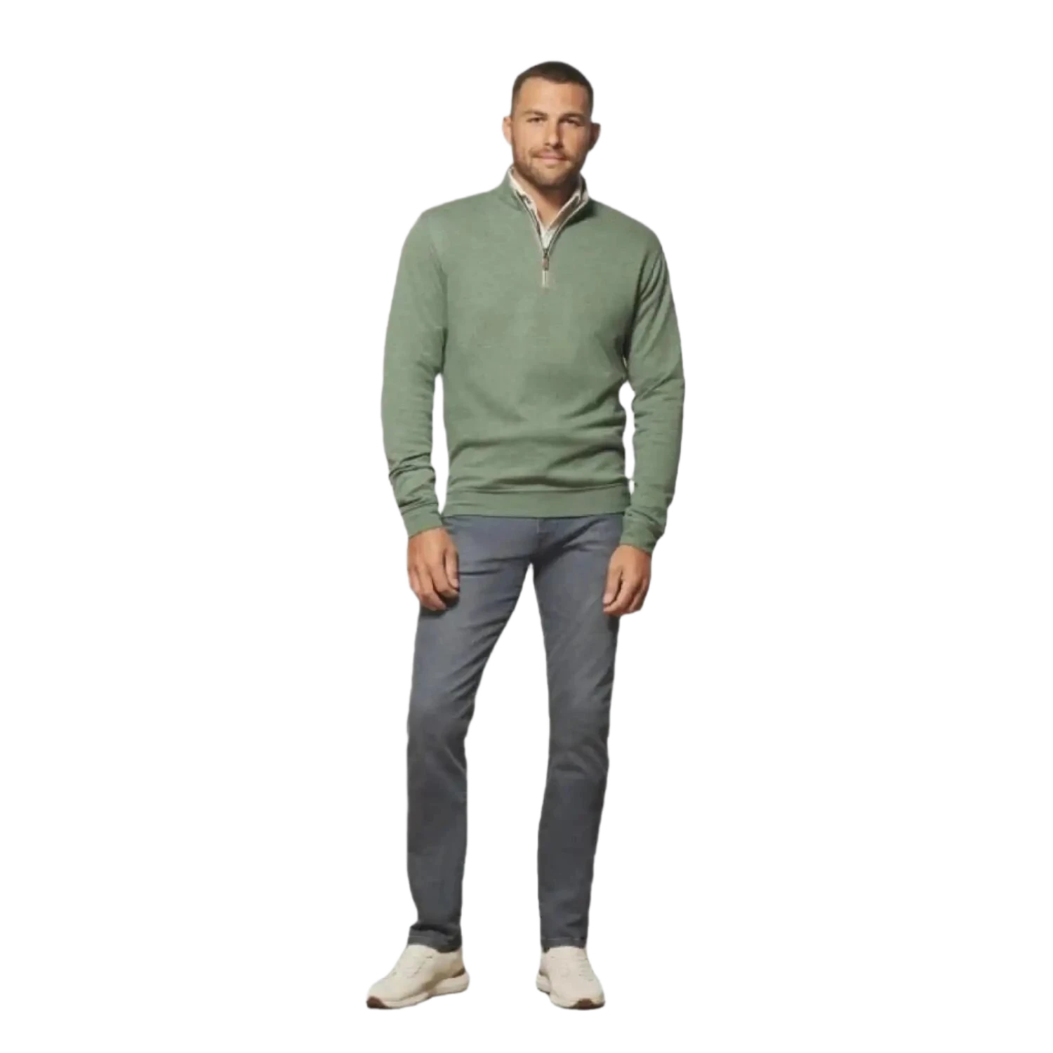 johnnie-O 01. MENS APPAREL - MENS HOODIES|SWEATERS - MENS PO Q ZIP Men's Sully 1/4 Zip Pullover EVERGREEN