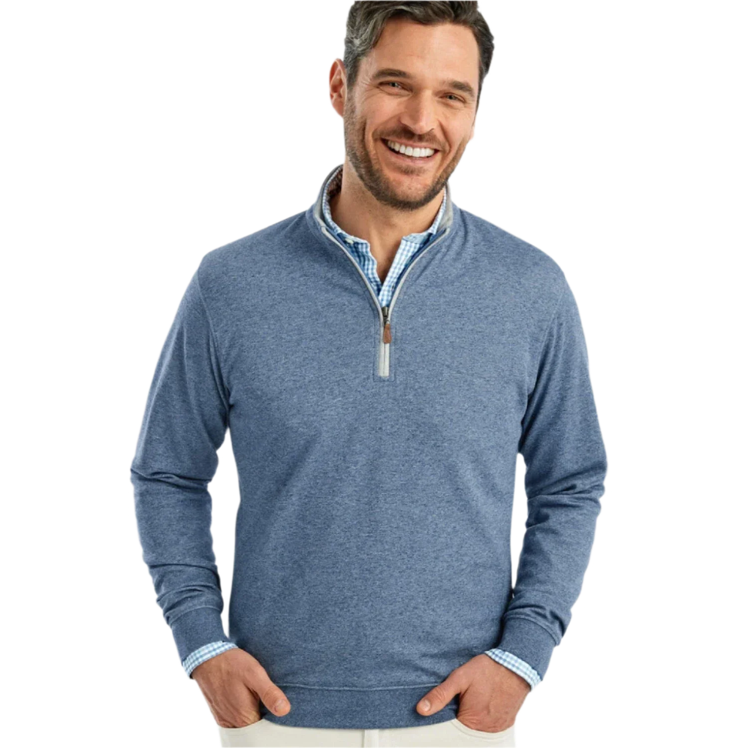 johnnie-O 01. MENS APPAREL - MENS HOODIES|SWEATERS - MENS PO Q ZIP Men's Sully 1/4 Zip Pullover PEWT PEWTER