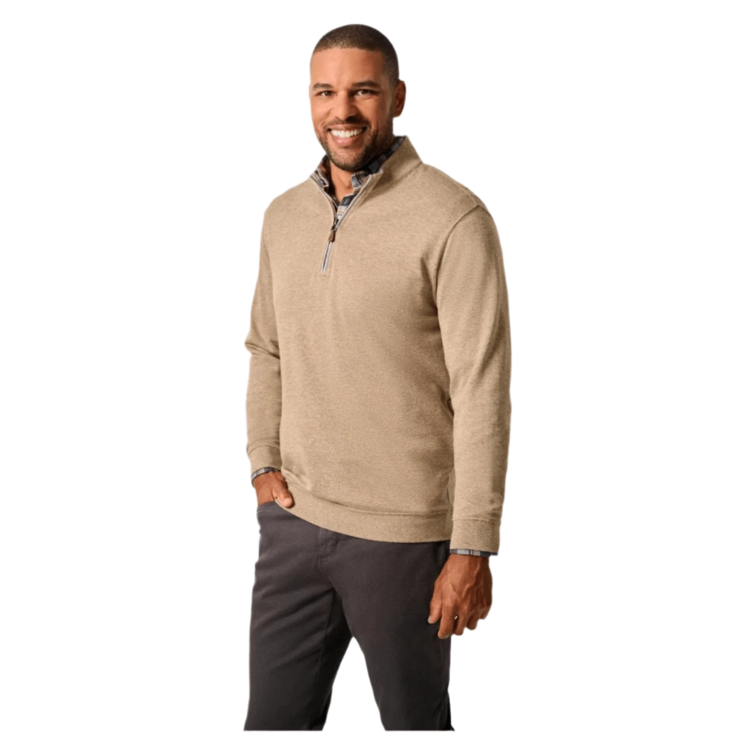 johnnie-O 01. MENS APPAREL - MENS HOODIES|SWEATERS - MENS PO Q ZIP Men's Sully 1/4 Zip Pullover CEDAR