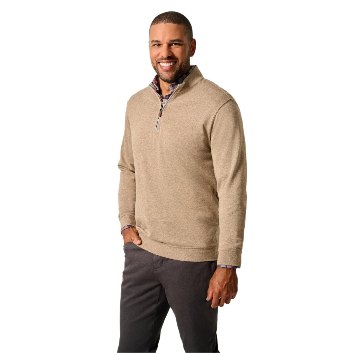 johnnie-O 01. MENS APPAREL - MENS HOODIES|SWEATERS - MENS PO Q ZIP Men's Sully 1/4 Zip Pullover CEDAR