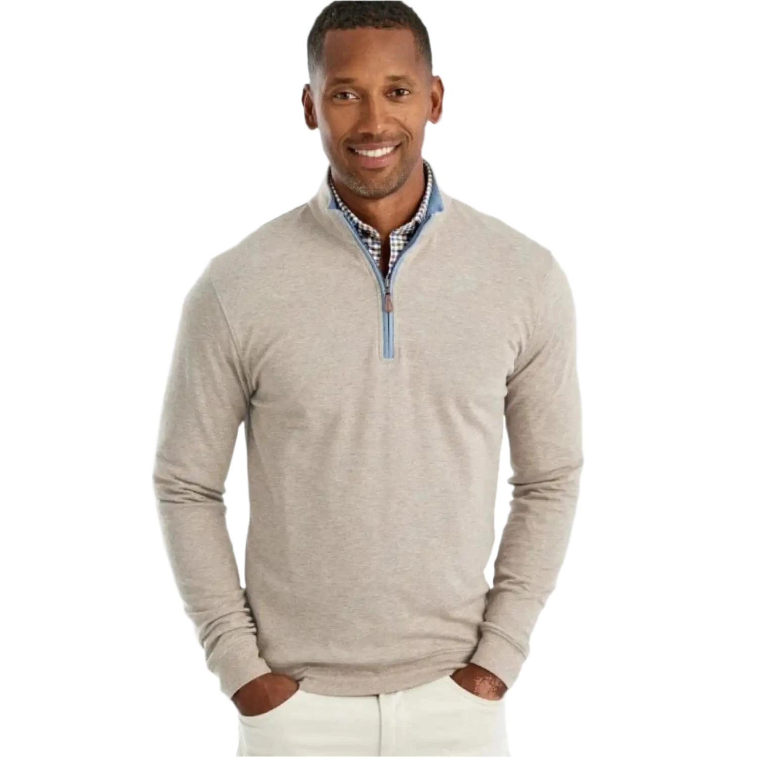 johnnie-O 01. MENS APPAREL - MENS HOODIES|SWEATERS - MENS PO Q ZIP Men's Sully 1/4 Zip Pullover WHET WHEAT