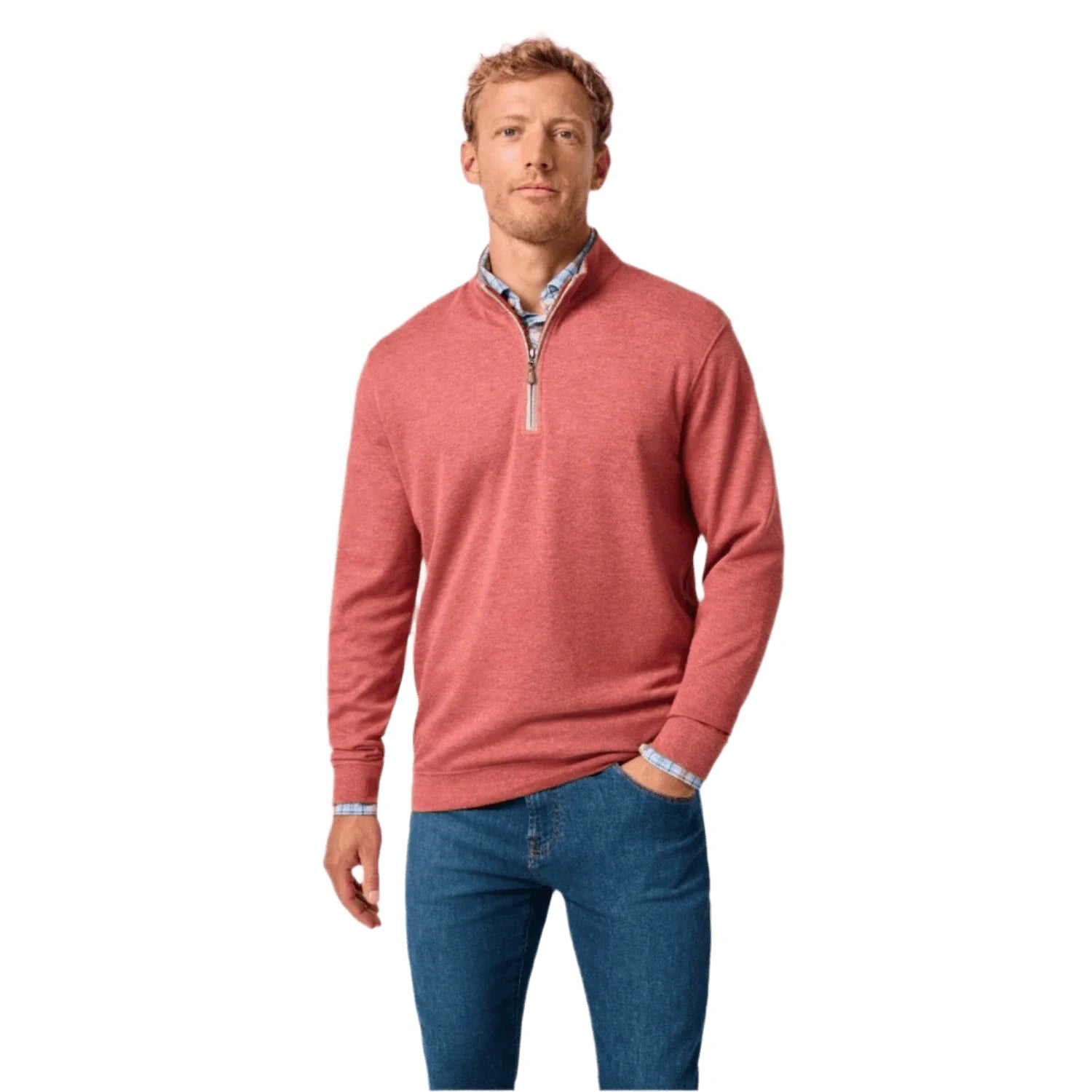 johnnie-O 01. MENS APPAREL - MENS HOODIES|SWEATERS - MENS PO Q ZIP Men's Sully 1/4 Zip Pullover MERLOT