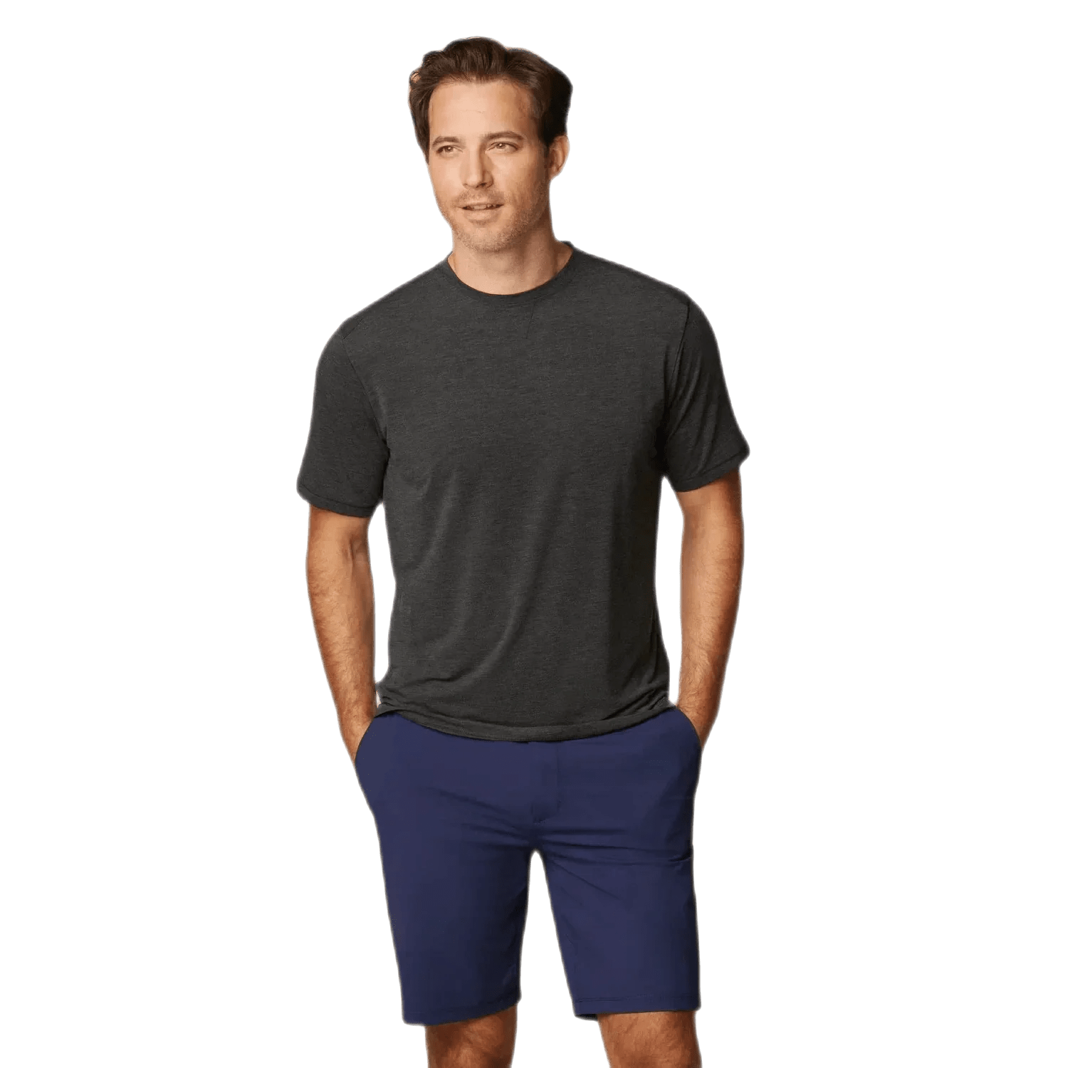 johnnie-O 01. MENS APPAREL - MENS T-SHIRTS - MENS T-SHIRT SS Men's The Course Performance T-Shirt HEATHER BLACK