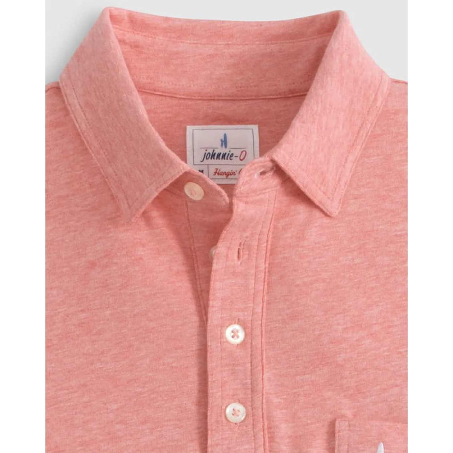 johnnie-O 01. MENS APPAREL - MENS SS SHIRTS - MENS SS POLO Men's The Heathered Original Polo 2.0 POMEGRANATE