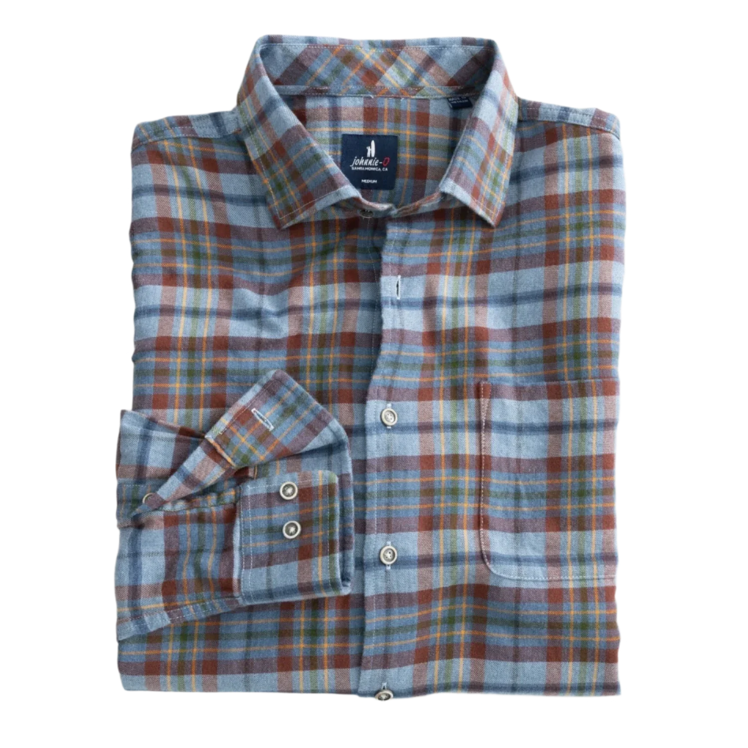 johnnie-O 01. MENS APPAREL - MENS LS SHIRTS - MENS LS BUTTON UP Men's Tucked Cotton Blend Button Up Shirt - Roger MALIBLU